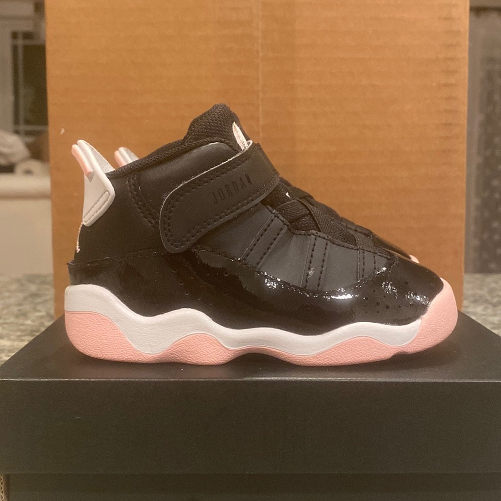 Size 7c Jordan 6 Rings TD 'Black Arctic Punch'